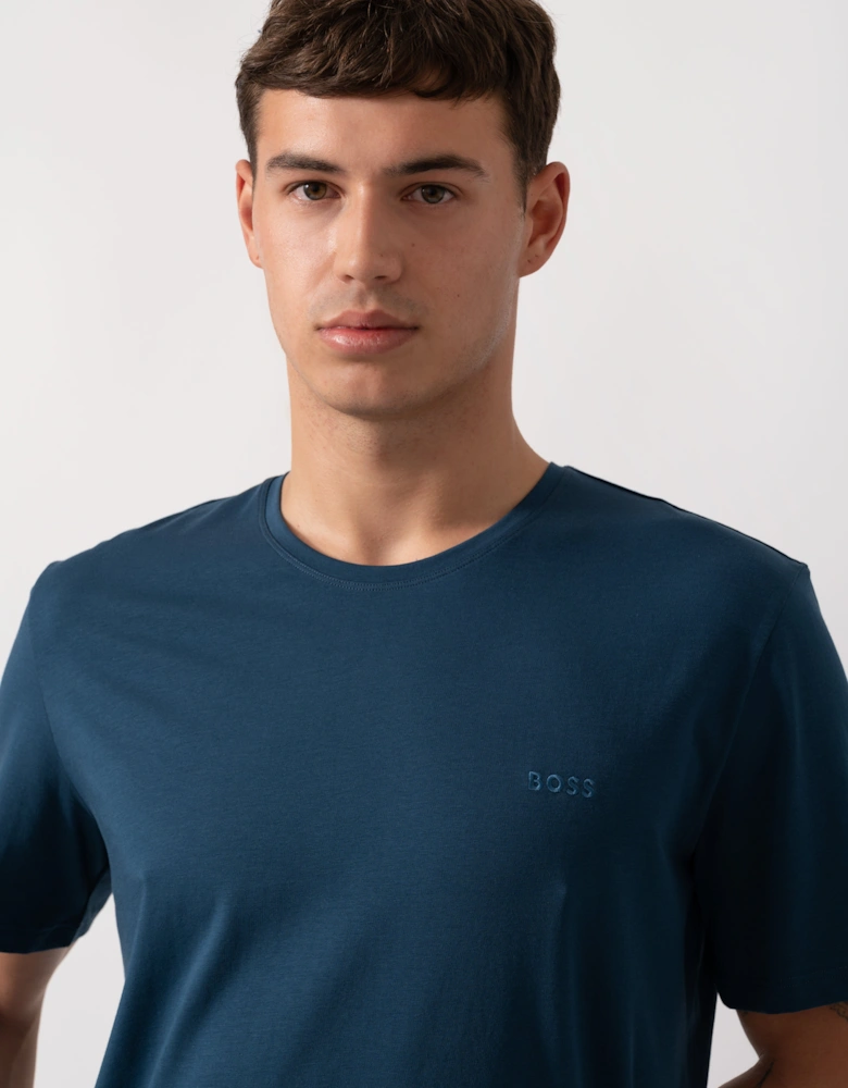 BOSS Orange Mix&Match Mens Stretch-Cotton Loungewear T-Shirt with Embroidered Logo - Open Blue 480