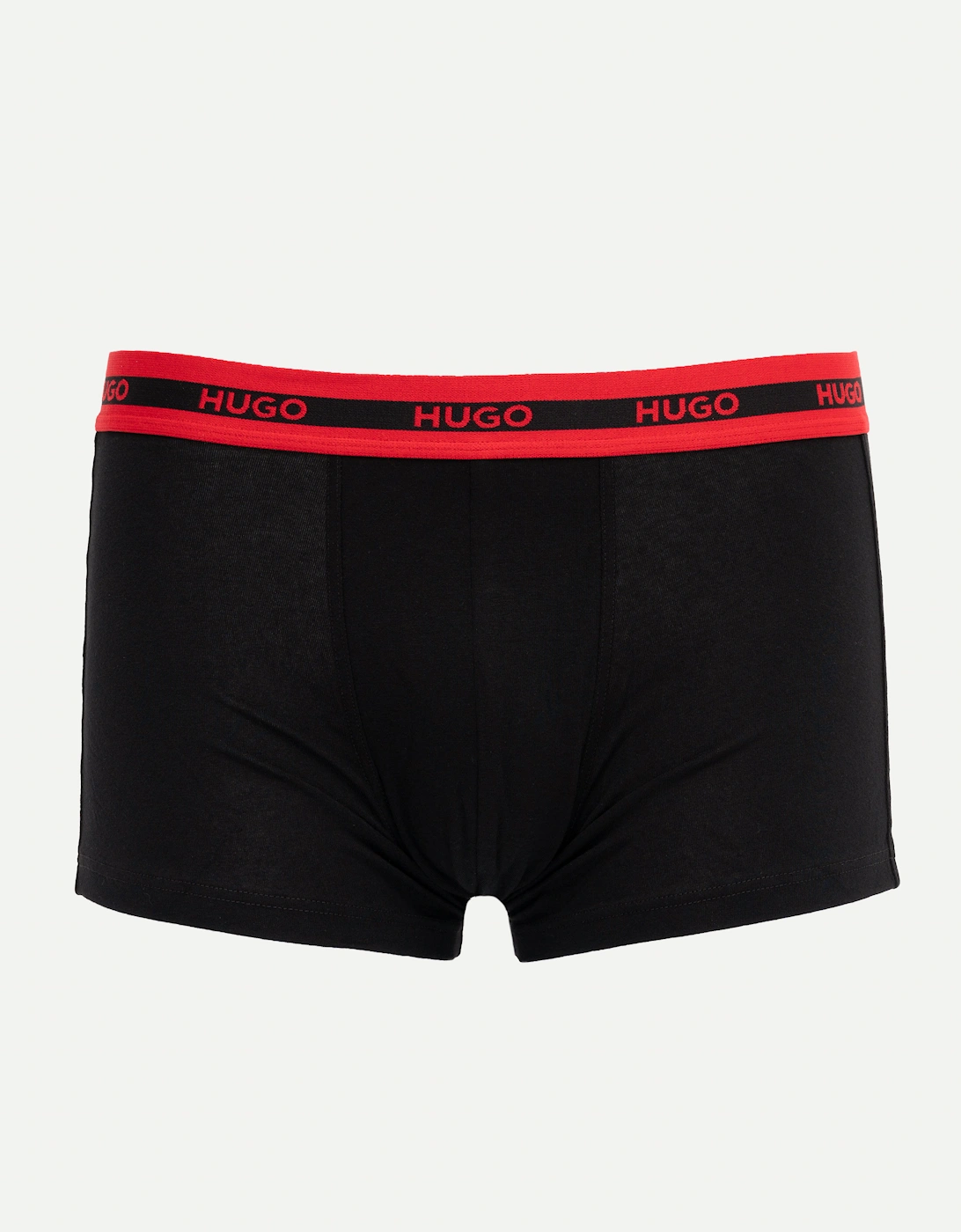 HUGO Planet 3-Pack Stretch-Cotton Logo Waistband Trunks - Black 005