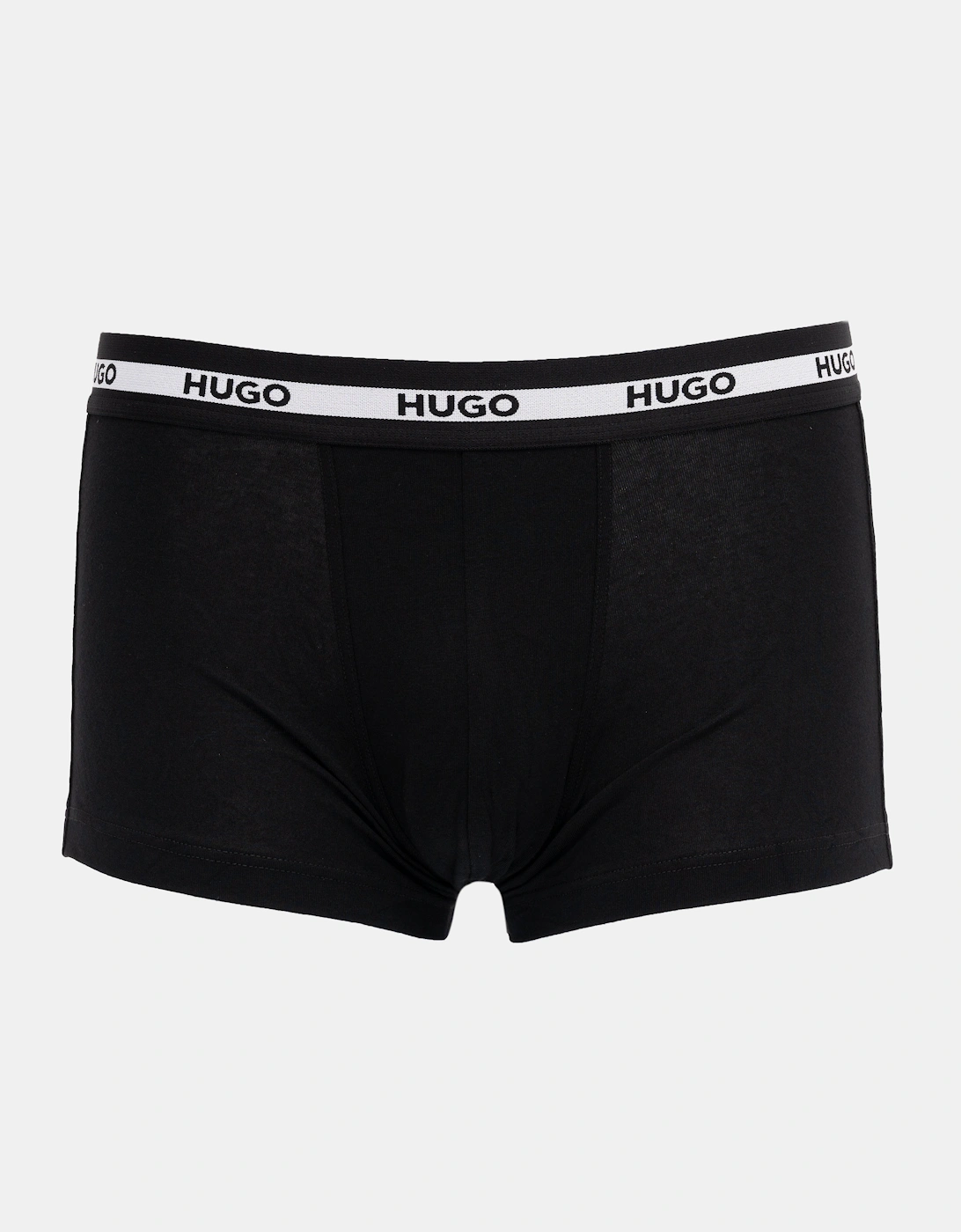 HUGO Planet 3-Pack Stretch-Cotton Logo Waistband Trunks - Black 005