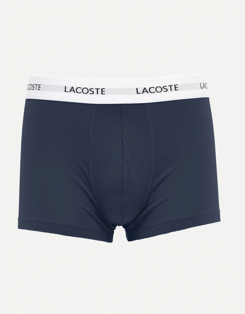 3-Pack Duo Waistband Stretch Cotton Mens Trunks - Methylene/Argentine Blue-Navy Blue 9CI