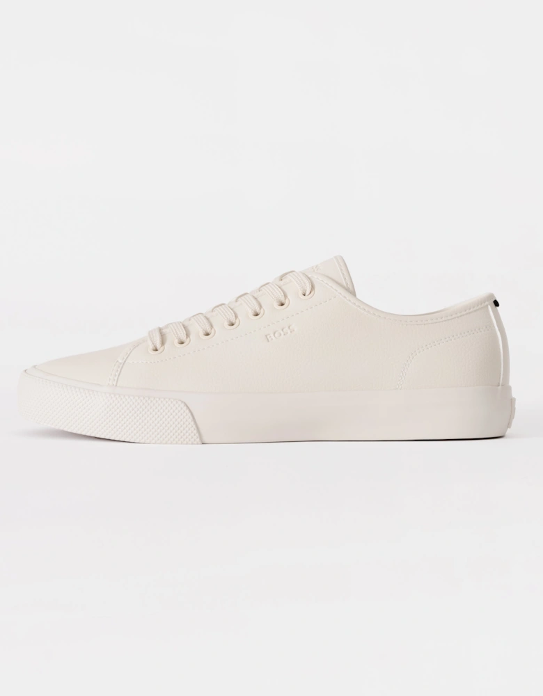 BOSS Orange Aiden Tenn Mens Low Top Trainers in Grained Faux Leather - Light Beige 275