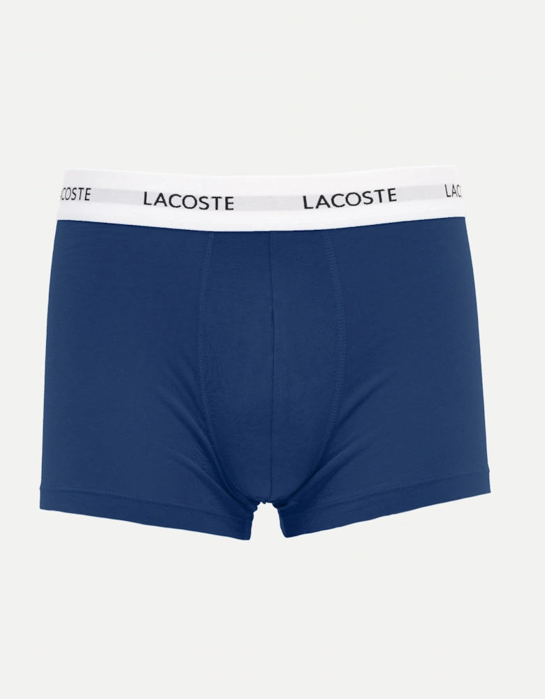 3-Pack Duo Waistband Stretch Cotton Mens Trunks - Methylene/Argentine Blue-Navy Blue 9CI