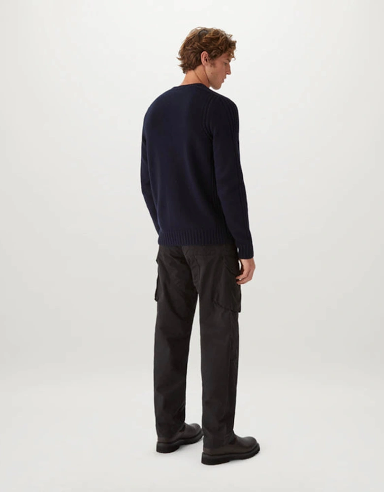 Watch Mens Crew Neck Jumper With Logo Patch - Dark Ink