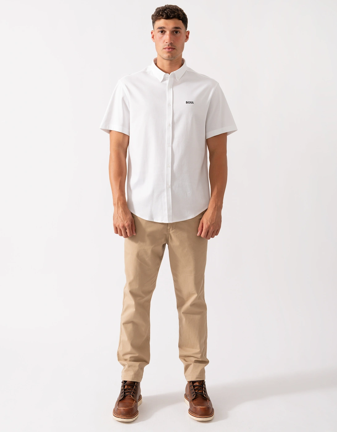 BOSS Green B_Motion Mens Short Sleeve Shirt 50544784 - White 100