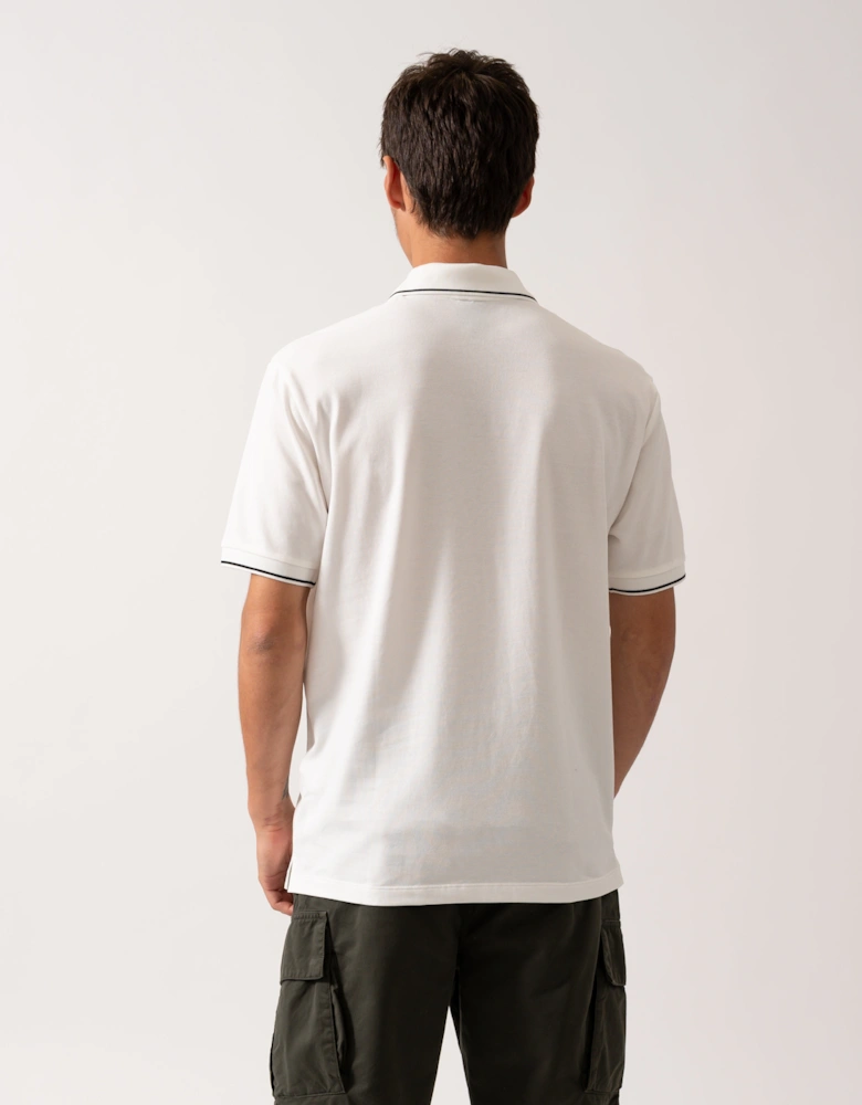 Mens Regular Fit Mercerised Cotton Polo Shirt - Off White U0009