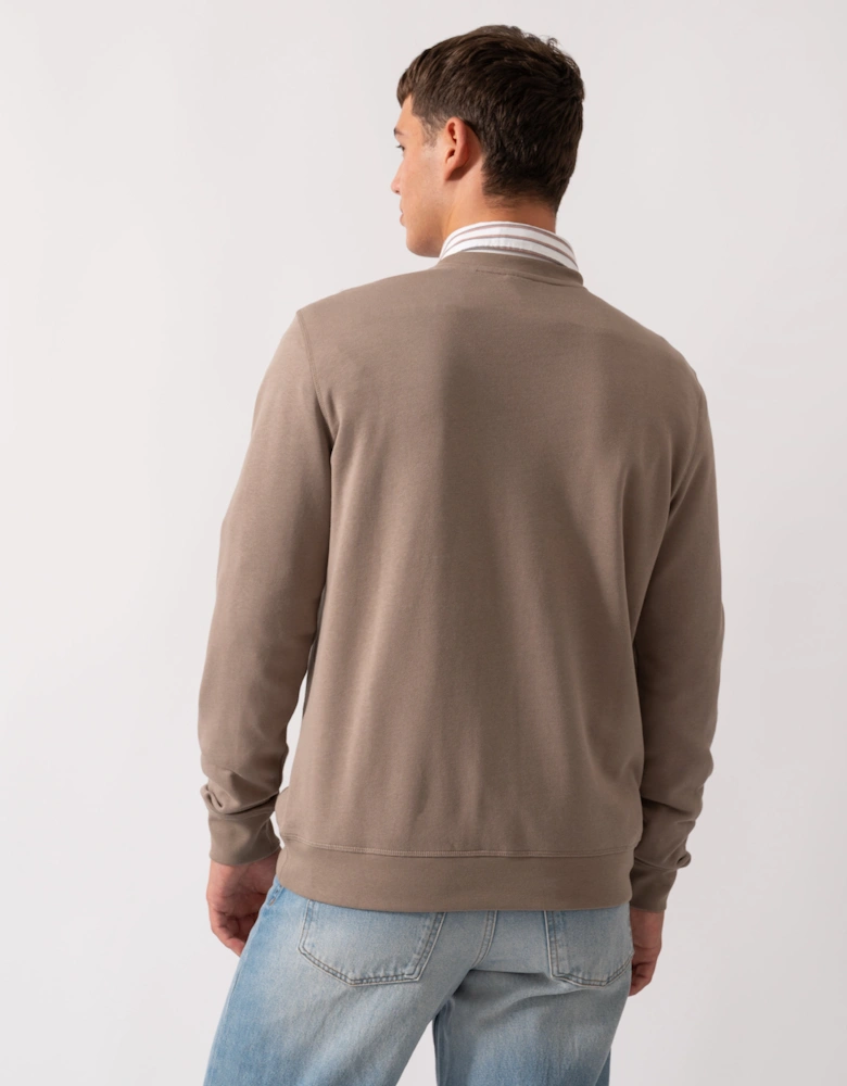 BOSS Orange Westart Mens Crew Neck Sweatshirt With Logo Patch - Open Green 346