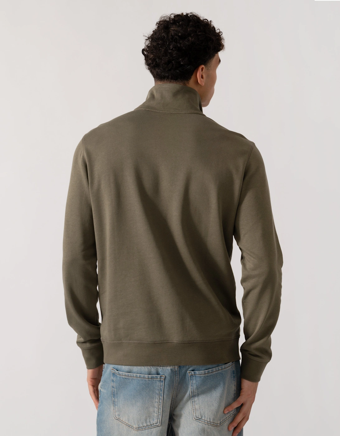 BOSS Orange Zetrust Mens 1/4 Zip Sweatshirt - Open Green 342
