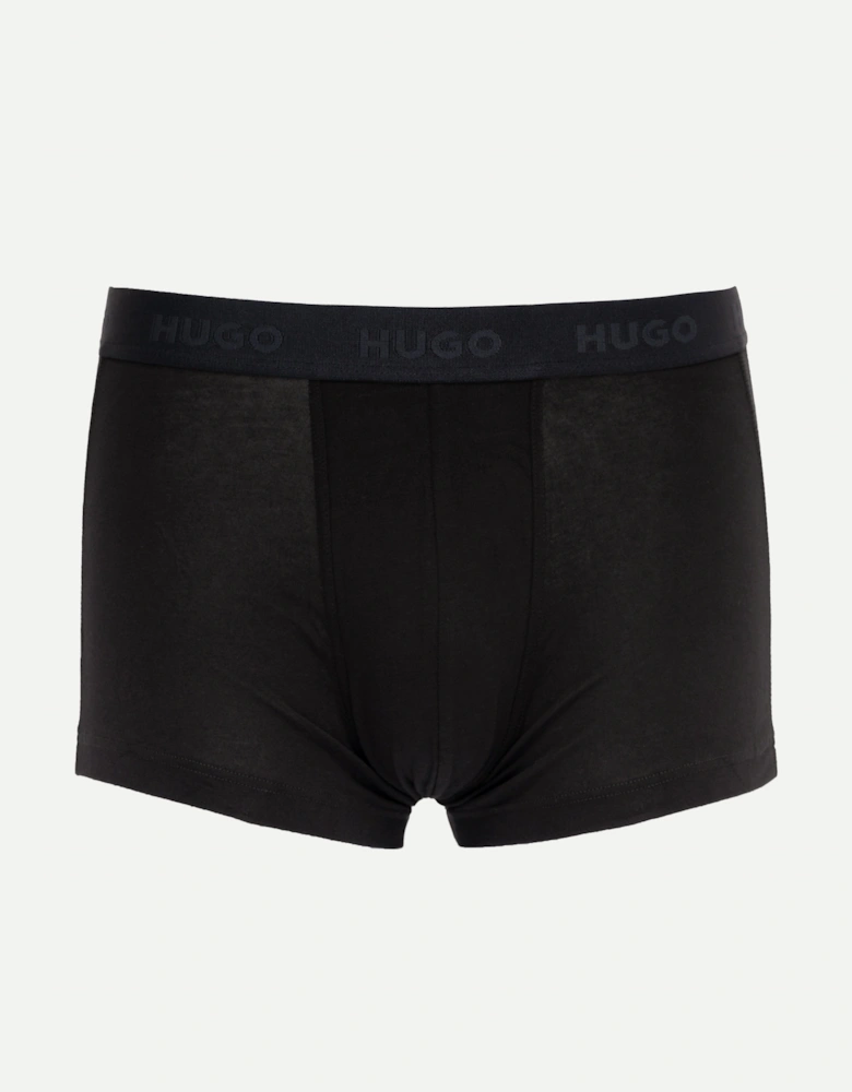 HUGO 3-Pack Mens Trunks with Coloured Waistbands - Black 009