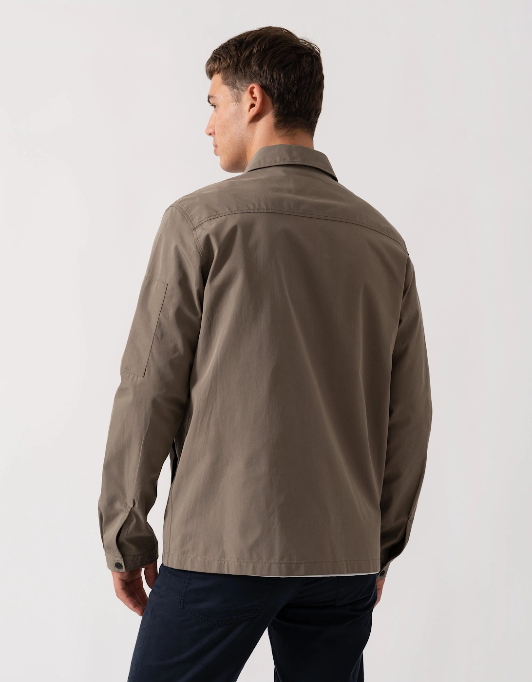 HUGO Emmond Mens Zip Overshirt - Medium Grey 032