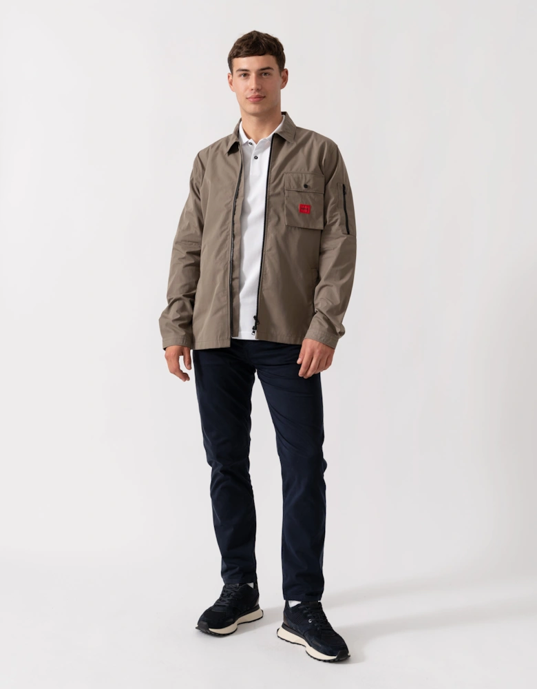 HUGO Emmond Mens Zip Overshirt - Medium Grey 032