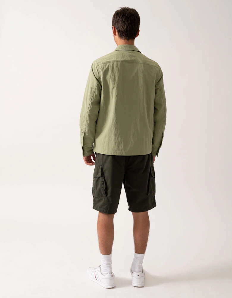 Mens Zip Overshirt - Olive Mint X88