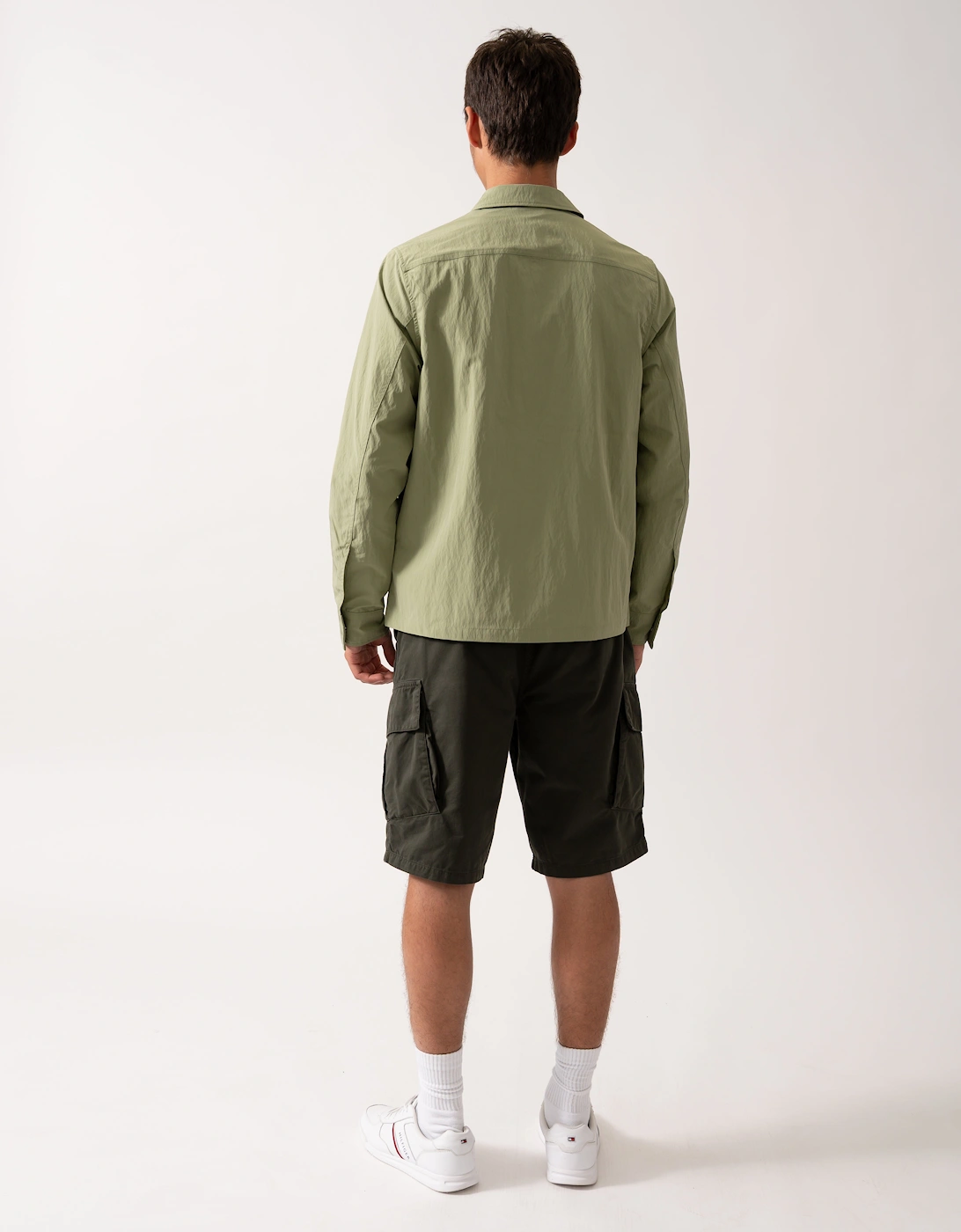 Mens Zip Overshirt - Olive Mint X88