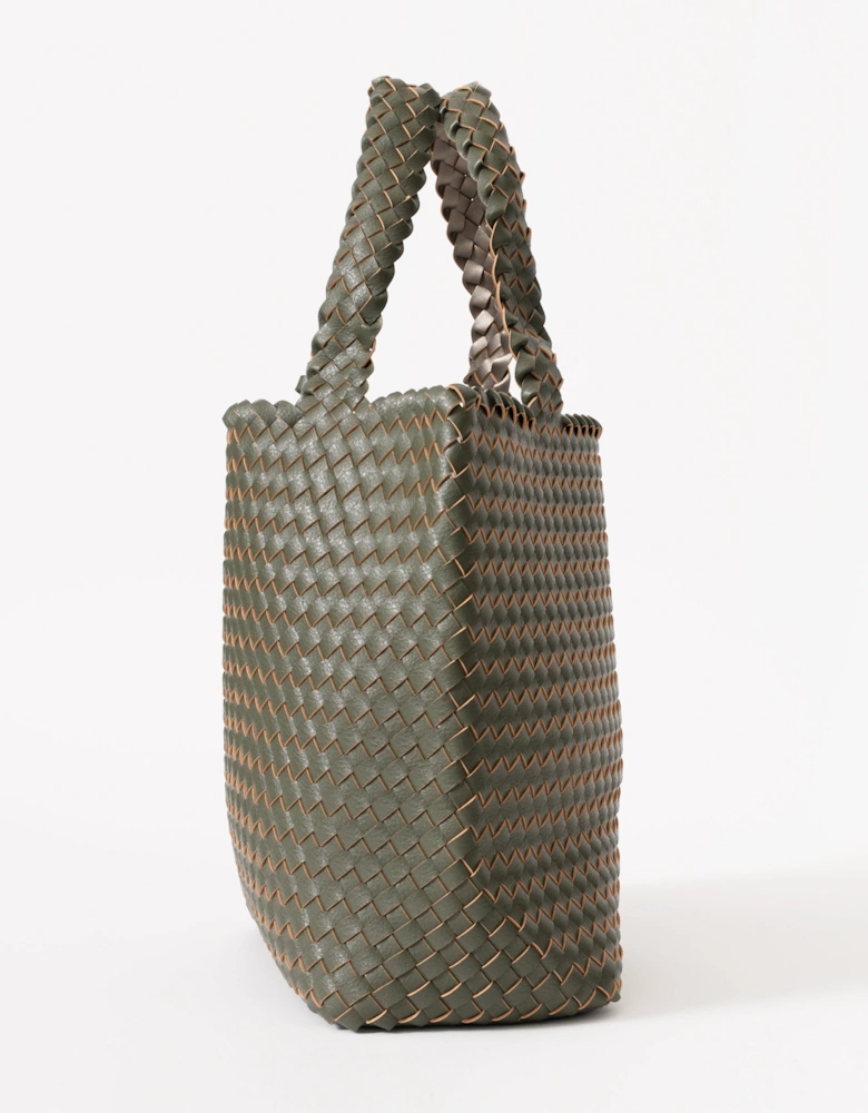 Reversable Womens Braided Shopper - Army Gun Metal 410718