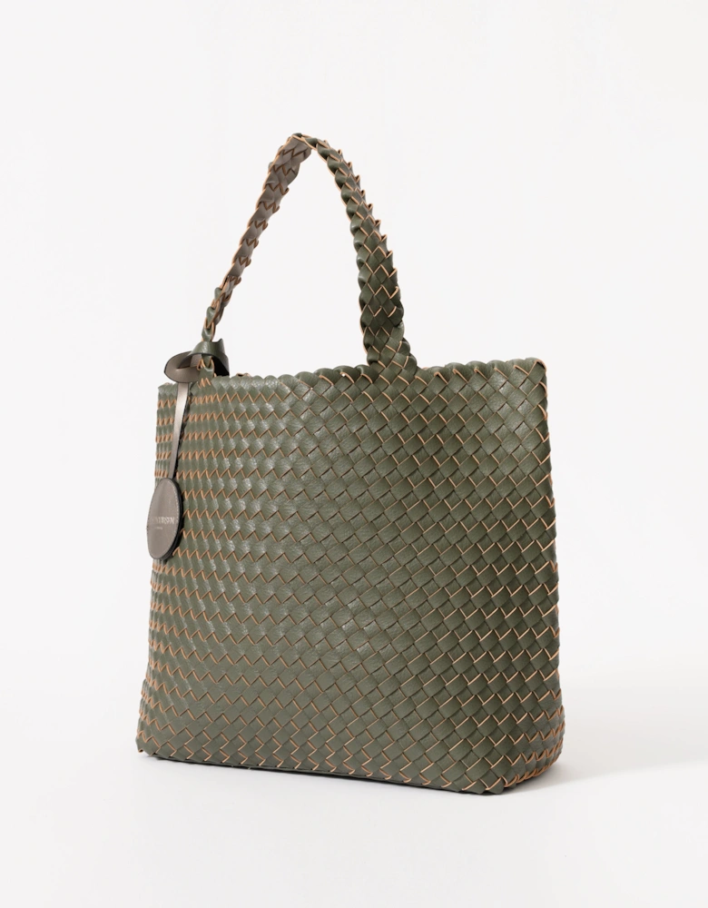 Reversable Womens Braided Shopper - Army Gun Metal 410718