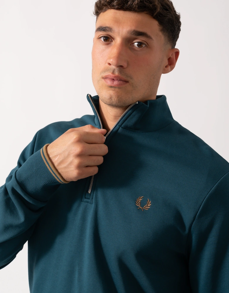 Mens Half Zip Sweatshirt - Dark Petrol/Shaded Stone Z48