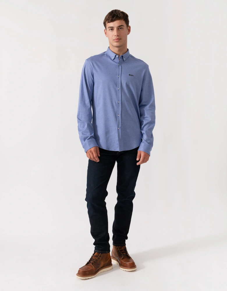 BOSS Green B_Motion Mens Regular-Fit Shirt in Dynamic Cotton Jersey  - Medium Blue 422