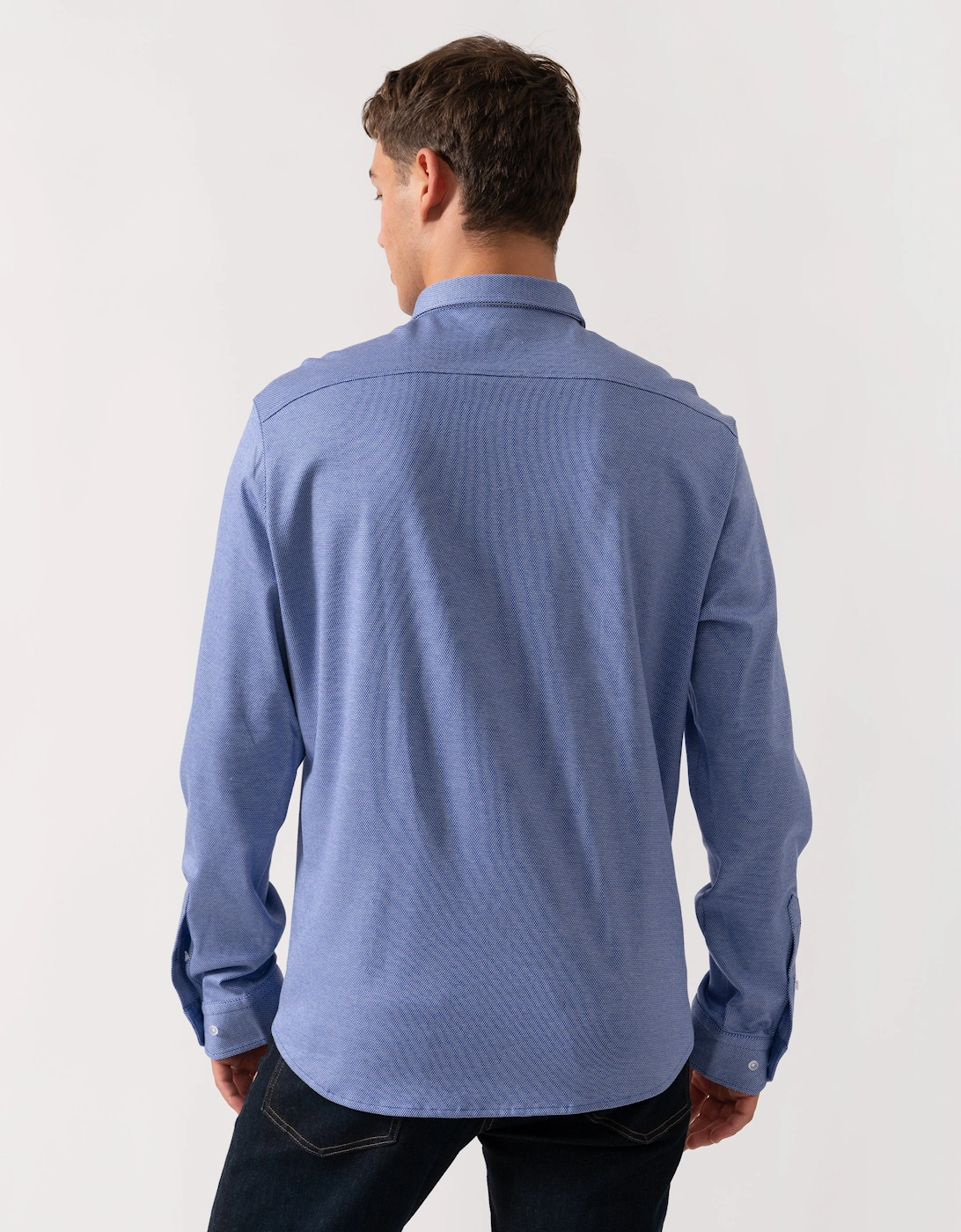 BOSS Green B_Motion Mens Regular-Fit Shirt in Dynamic Cotton Jersey  - Medium Blue 422
