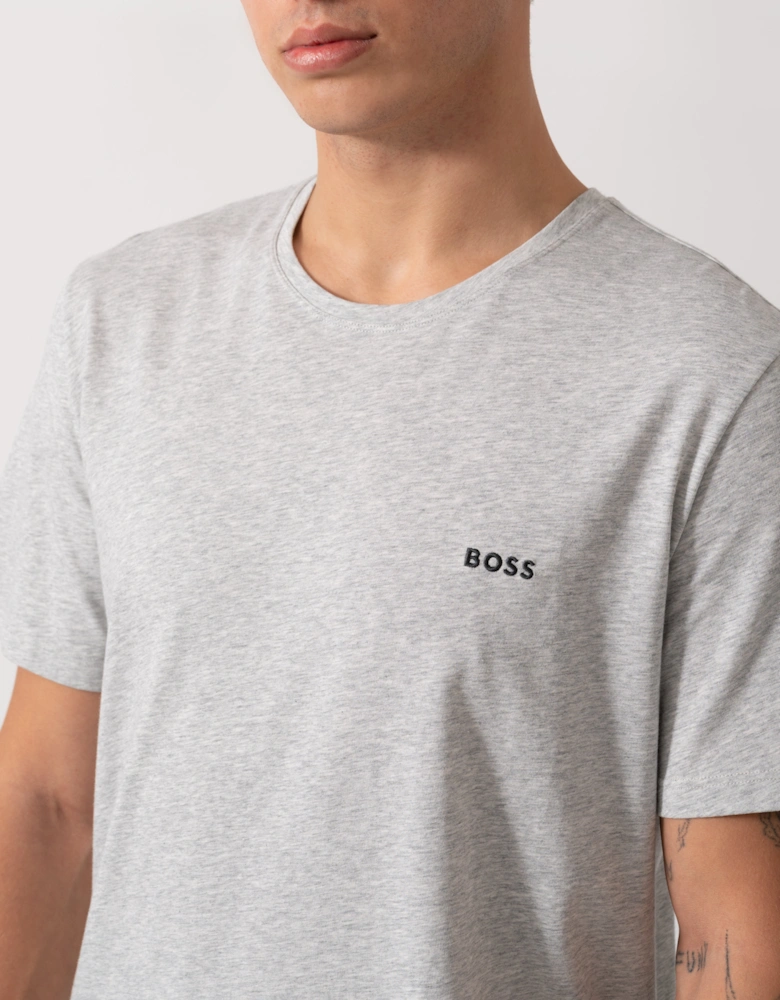BOSS Orange Mix&Match Mens Stretch-Cotton Loungewear T-Shirt with Embroidered Logo - Light/Pastel Grey 051