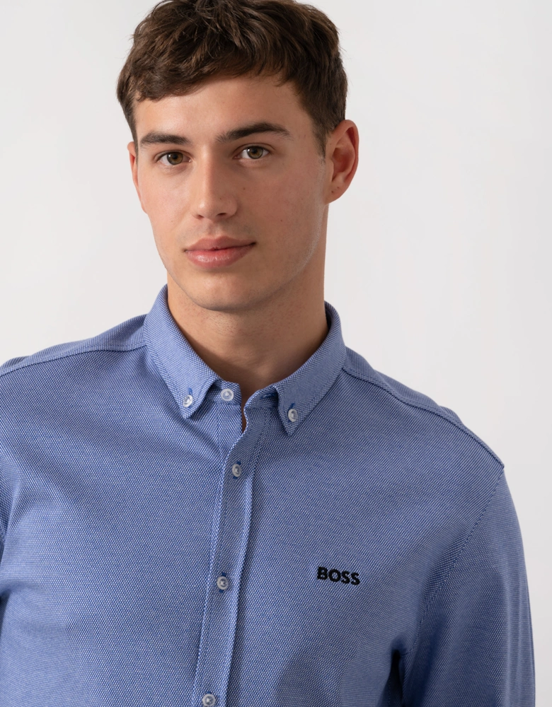 BOSS Green B_Motion Mens Regular-Fit Shirt in Dynamic Cotton Jersey  - Medium Blue 422