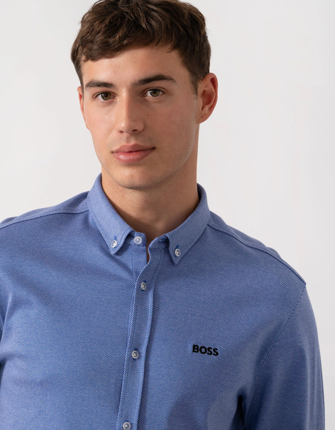 BOSS Green B_Motion Mens Regular-Fit Shirt in Dynamic Cotton Jersey  - Medium Blue 422