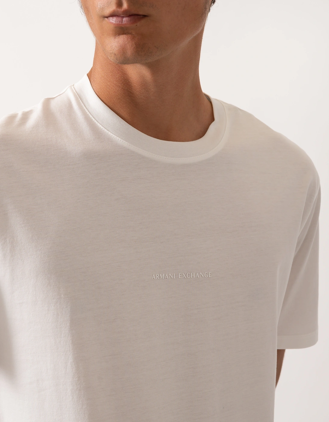 Mens Regular Fit Mercerised Cotton T-Shirt - Off White U0009