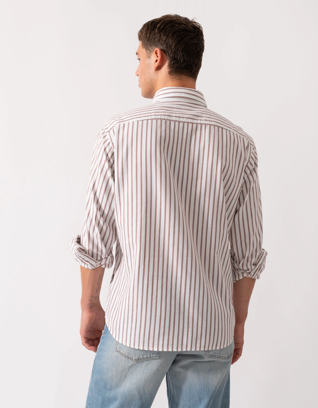 BOSS Orange Ricoplus Mens Long Sleeve Shirt - White 100