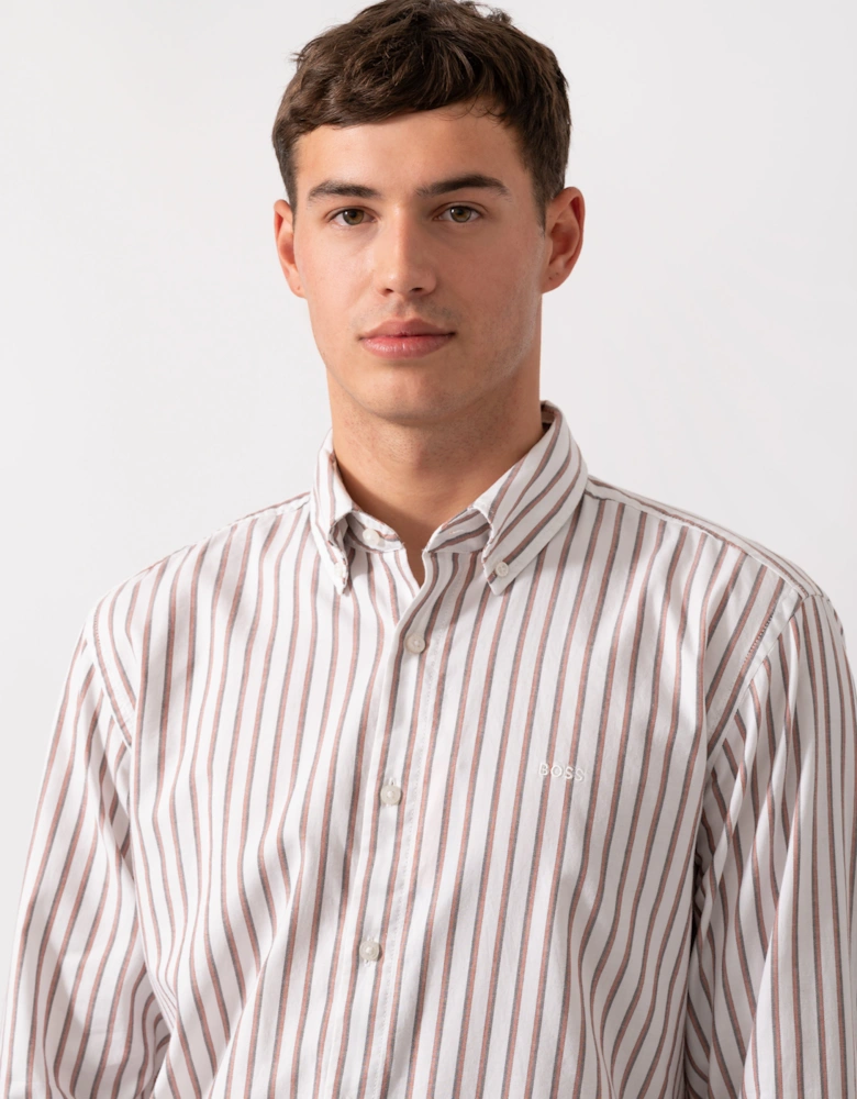 BOSS Orange Ricoplus Mens Long Sleeve Shirt - White 100