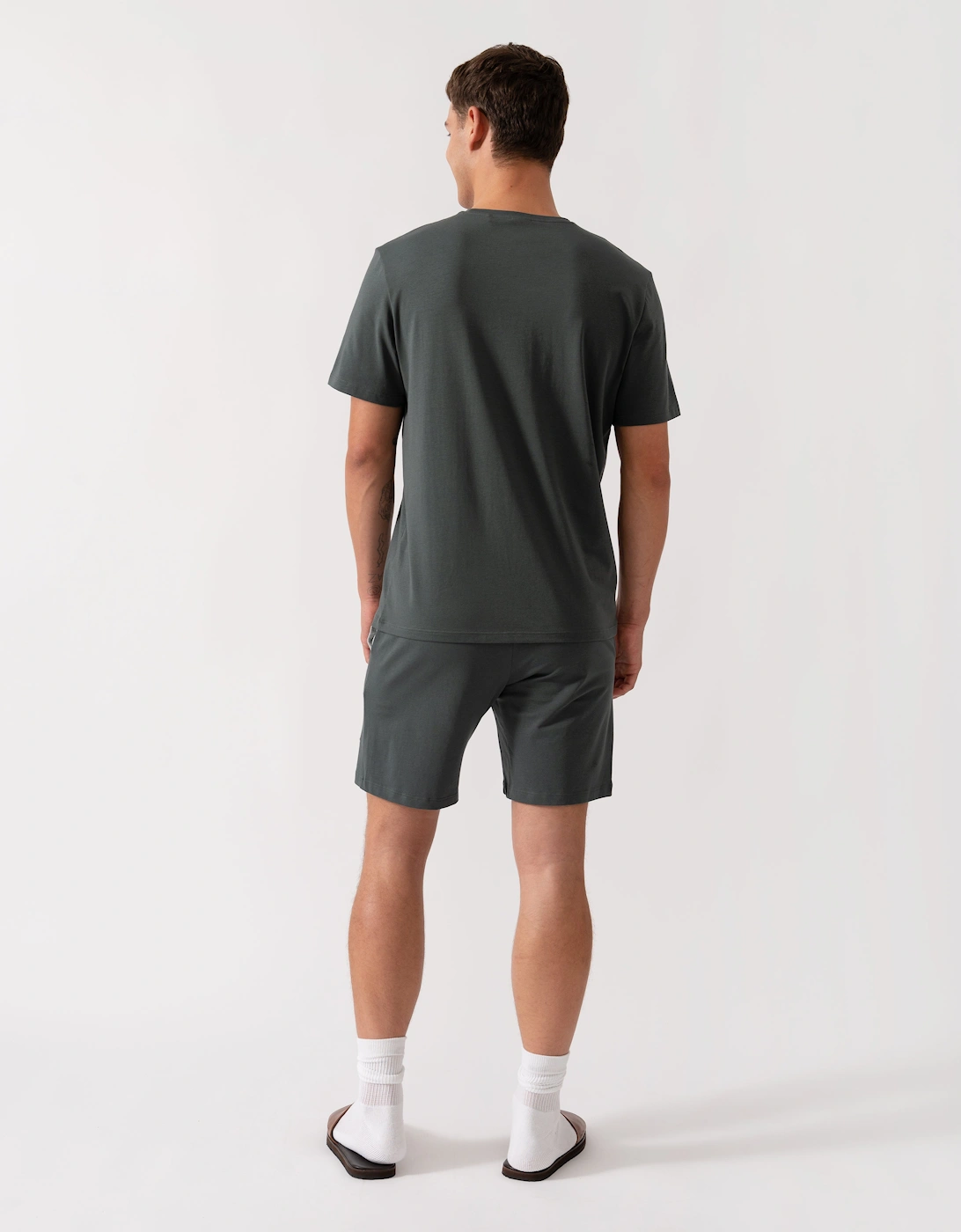 BOSS Orange Mix&Match Mens Stretch-Cotton Loungewear T-Shirt with Embroidered Logo - Open Green 345