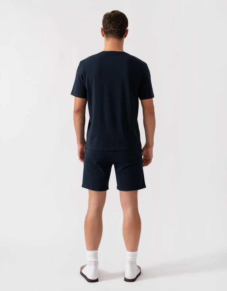 BOSS Orange Unique Mens Stretch-Cotton Pyjama Shorts with Tape Trims  - Dark Blue 403