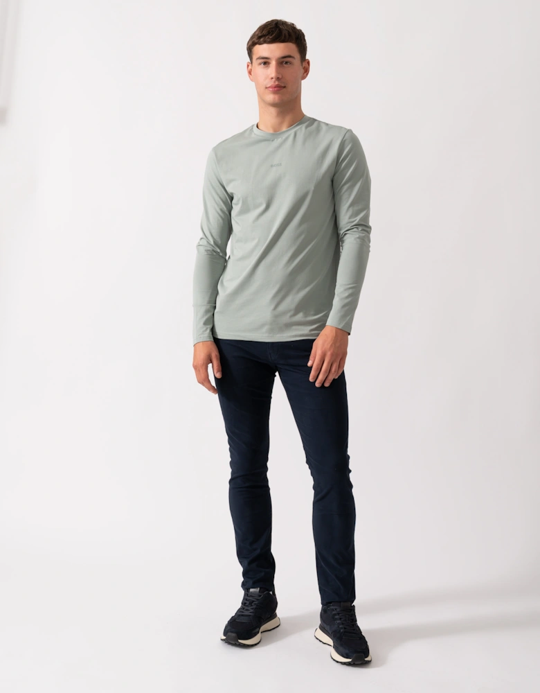 BOSS Orange Tchark Mens Long Sleeve Stretch Cotton T-Shirt - Open Green 351