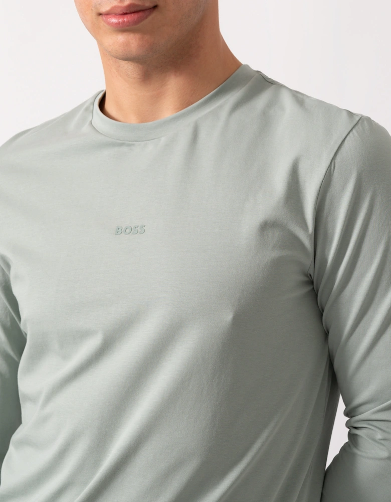 BOSS Orange Tchark Mens Long Sleeve Stretch Cotton T-Shirt - Open Green 351