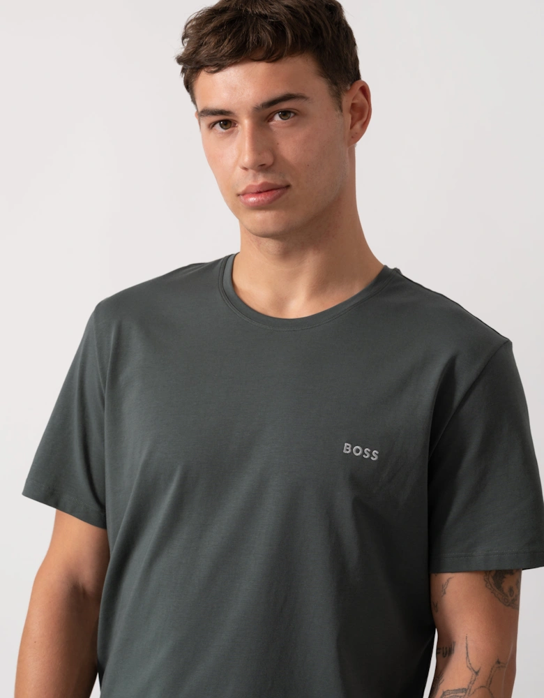 BOSS Orange Mix&Match Mens Stretch-Cotton Loungewear T-Shirt with Embroidered Logo - Open Green 345