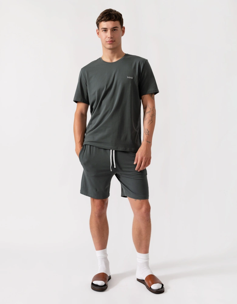 BOSS Orange Mix&Match Mens Stretch-Cotton Loungewear T-Shirt with Embroidered Logo - Open Green 345