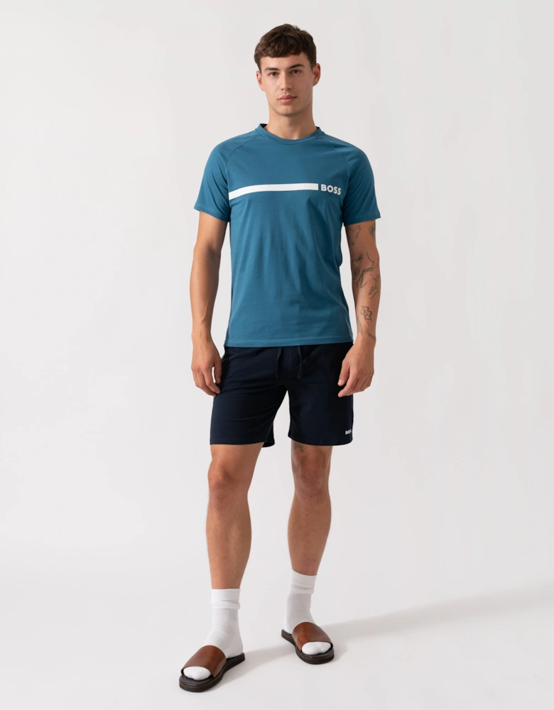 BOSS Orange Mens Slim Fit Beach T-Shirt - Open Blue 471