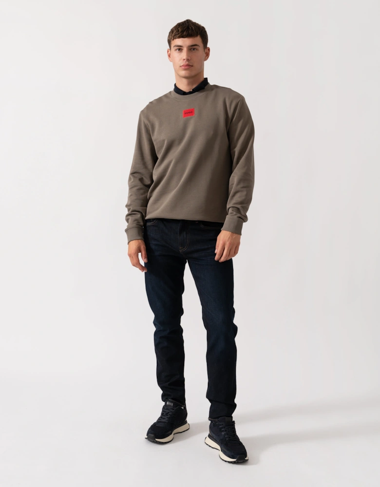 HUGO Diragol212 Label Logo Mens Sweatshirt - Medium Grey 032