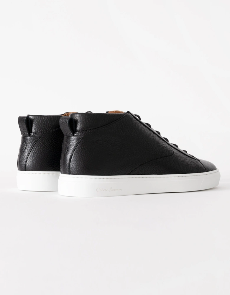 Fermo Mens Mid Cut Deer Leather Trainers - Black