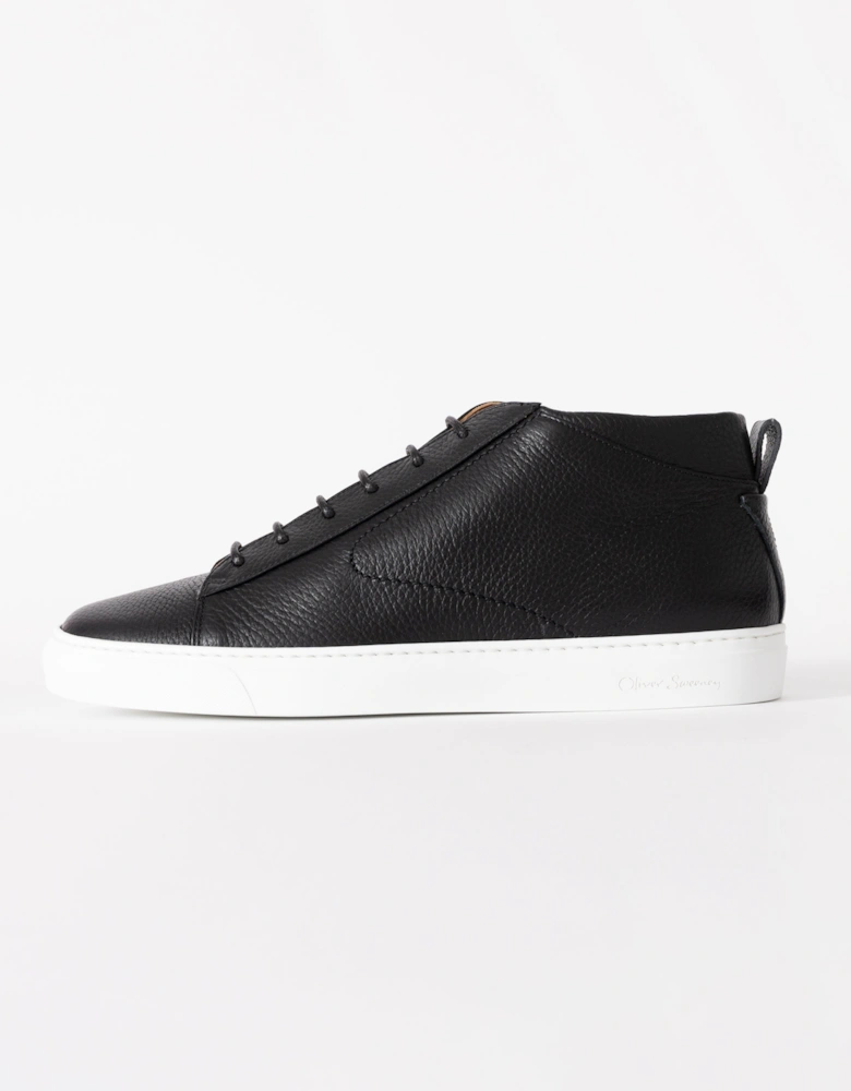 Fermo Mens Mid Cut Deer Leather Trainers - Black