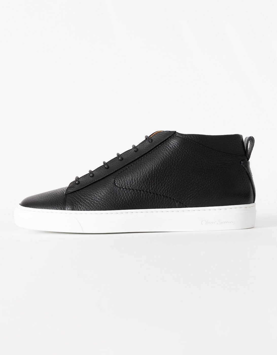 Fermo Mens Mid Cut Deer Leather Trainers - Black