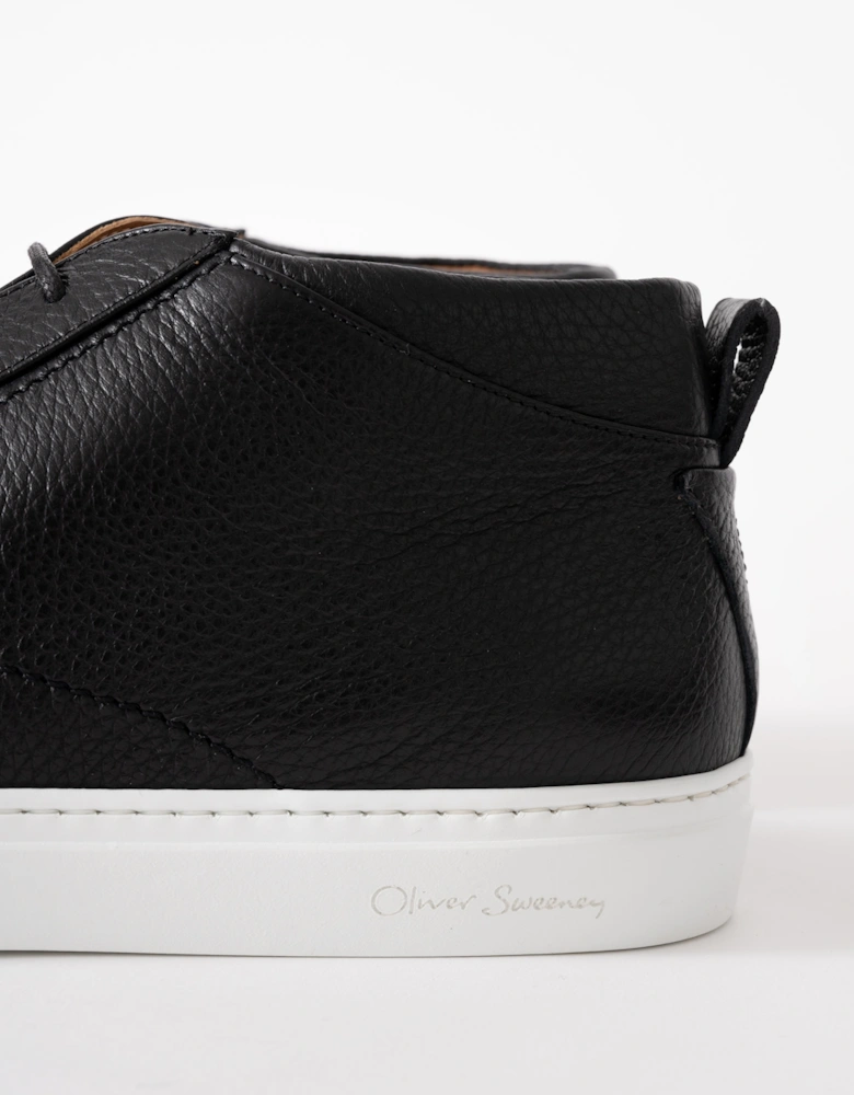 Fermo Mens Mid Cut Deer Leather Trainers - Black