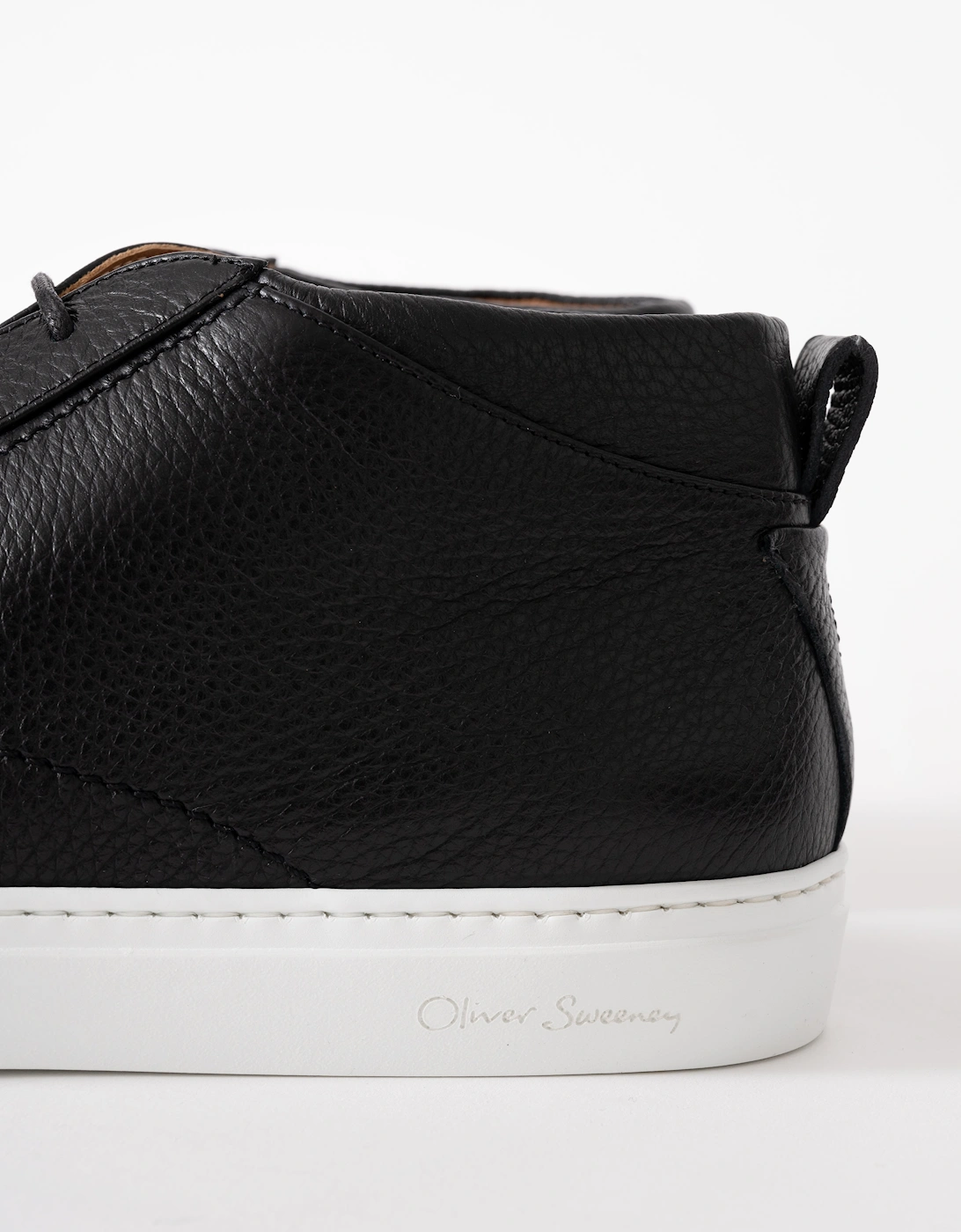 Fermo Mens Mid Cut Deer Leather Trainers - Black