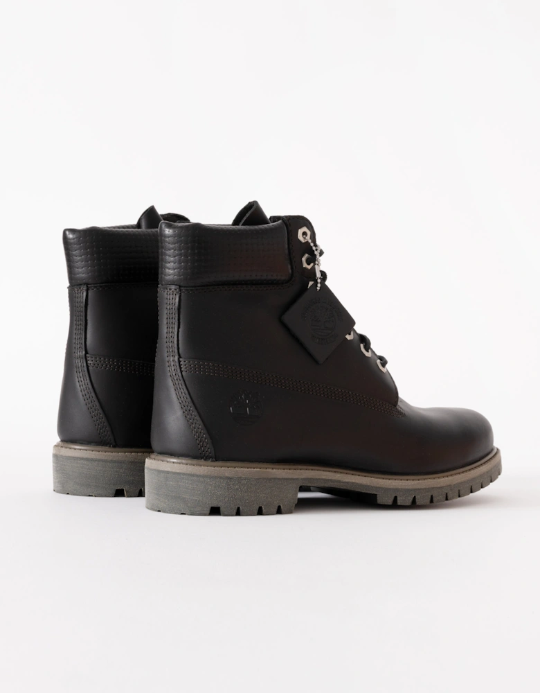 Mens Premium 6 Inch Full Grain Leather Waterproof Boot - Black/Dark Brown