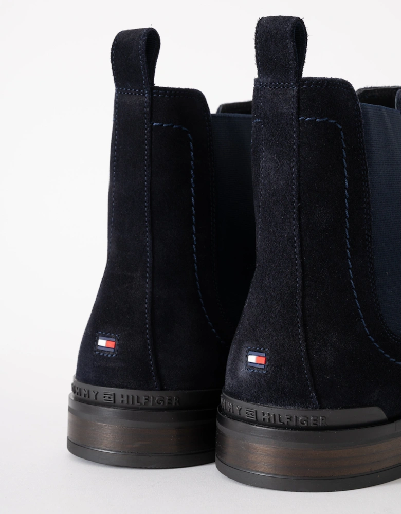 Corporate Hilfiger Mens Suede Chelsea Boots - Desert Sky