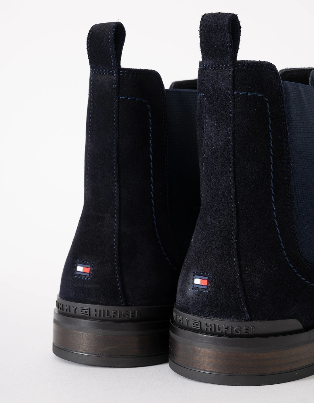 Corporate Hilfiger Mens Suede Chelsea Boots - Desert Sky