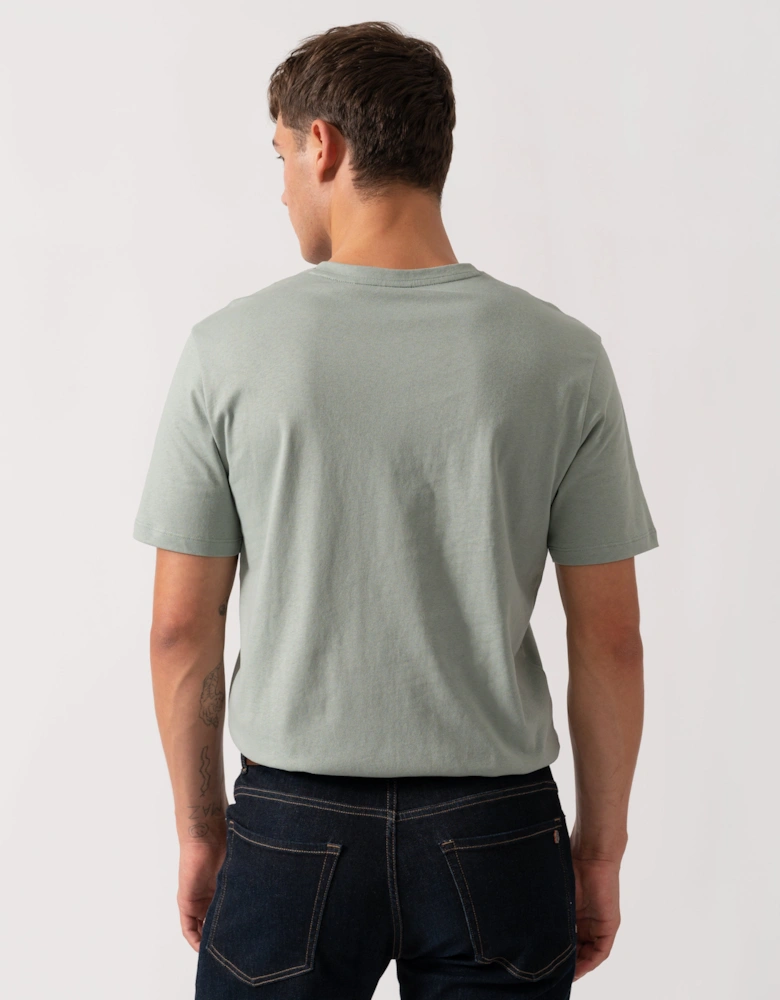 BOSS Orange Tales Mens Cotton-Jersey T-shirt With Logo Patch - Open Green 351