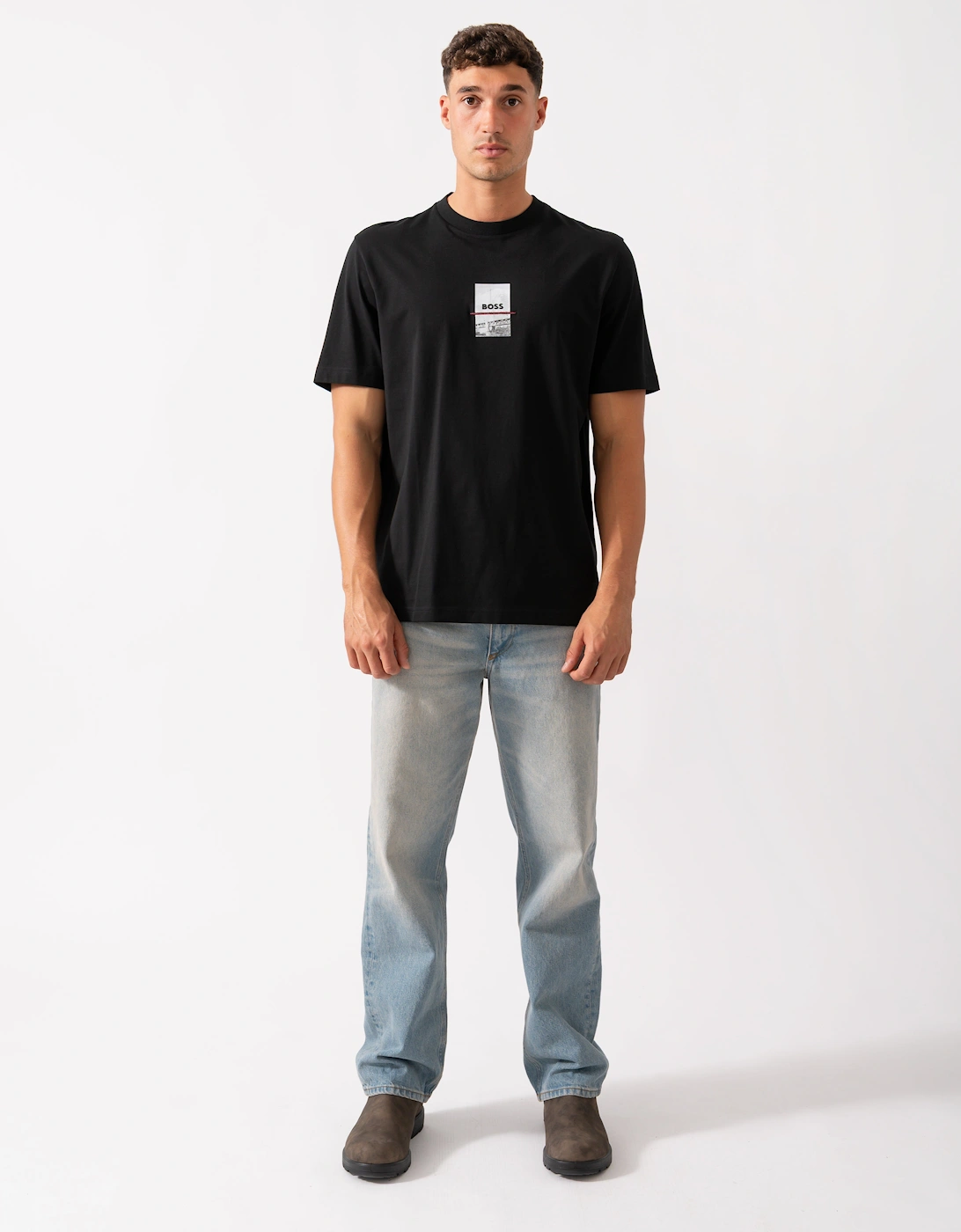 BOSS Green Tee Photoprint Mens T-Shirt - Black 001