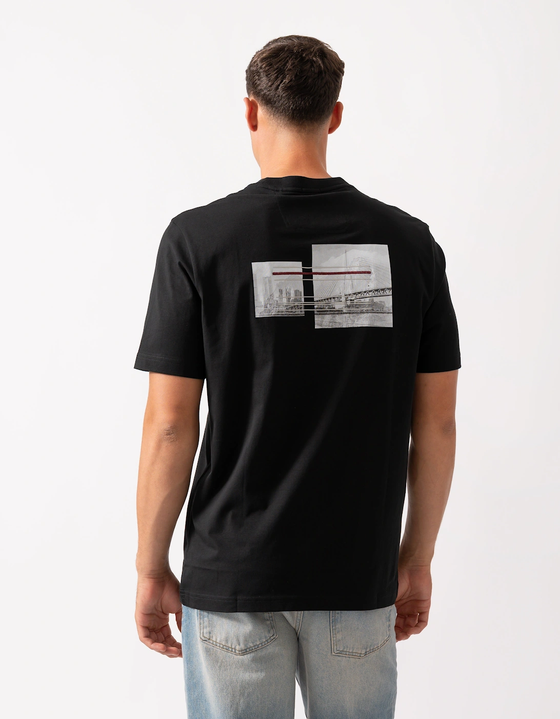 BOSS Green Tee Photoprint Mens T-Shirt - Black 001