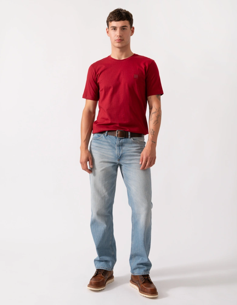 BOSS Orange Tales Mens Cotton-Jersey T-shirt With Logo Patch - Medium Red 614