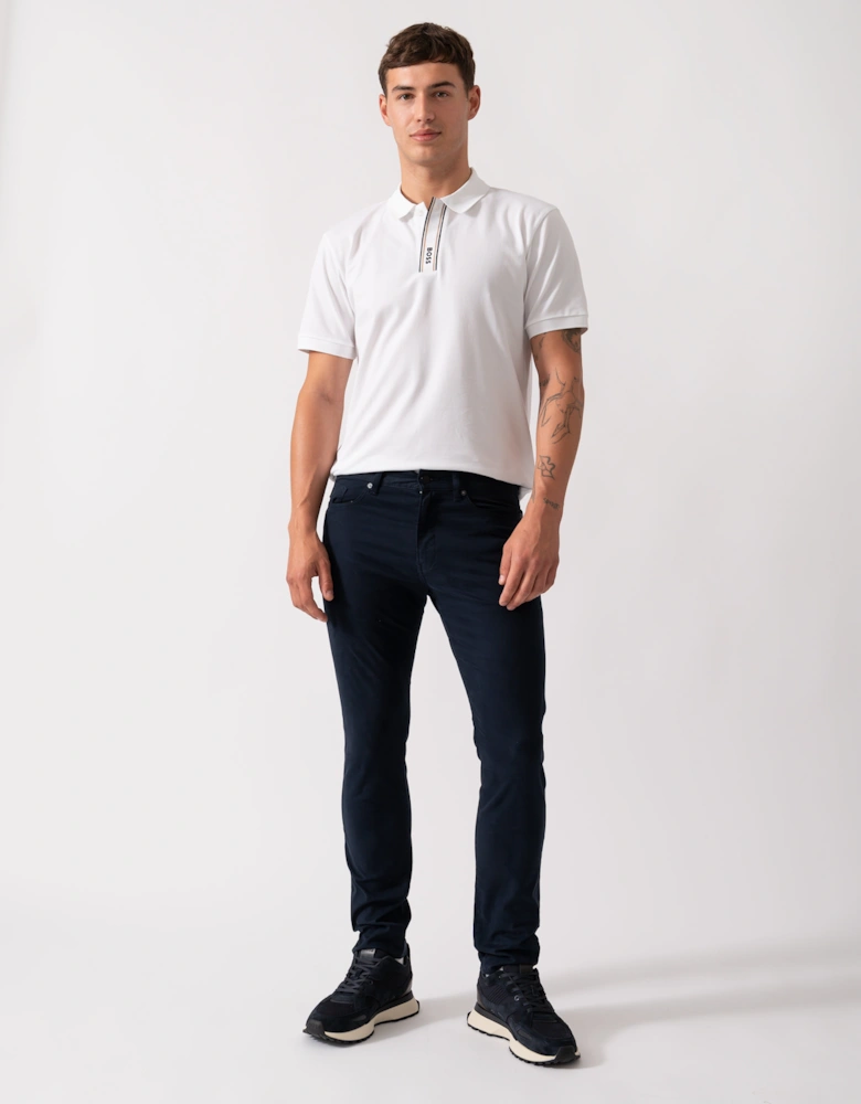 BOSS Orange Delaware Mens Slim-Fit Trousers in Stretch-Cotton Moleskin  - Dark Blue 404