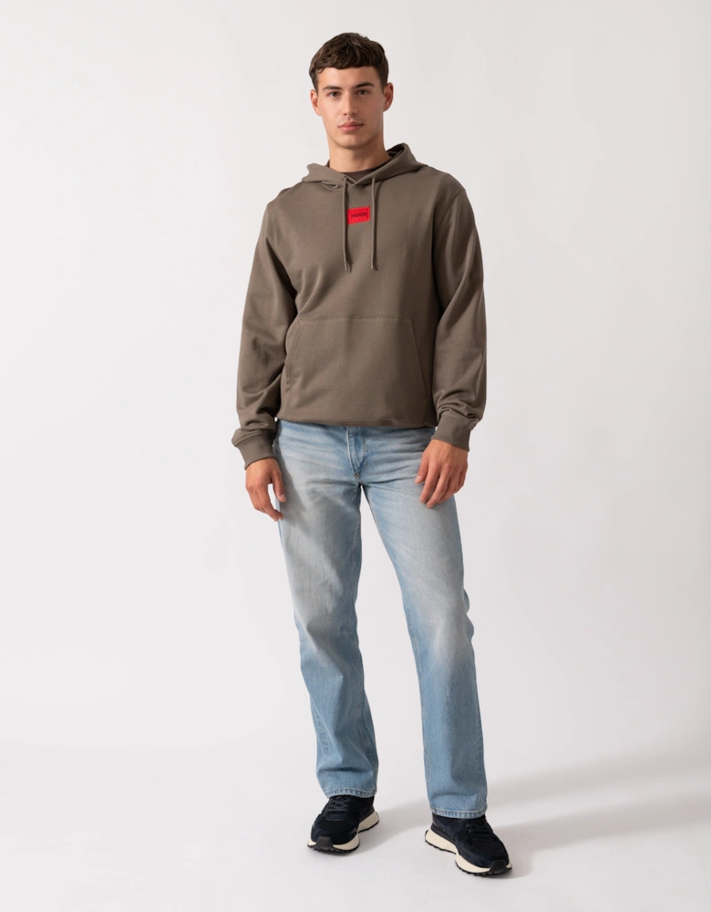 HUGO Daratschi214 Label Logo Mens Hoodie - Medium Grey 032