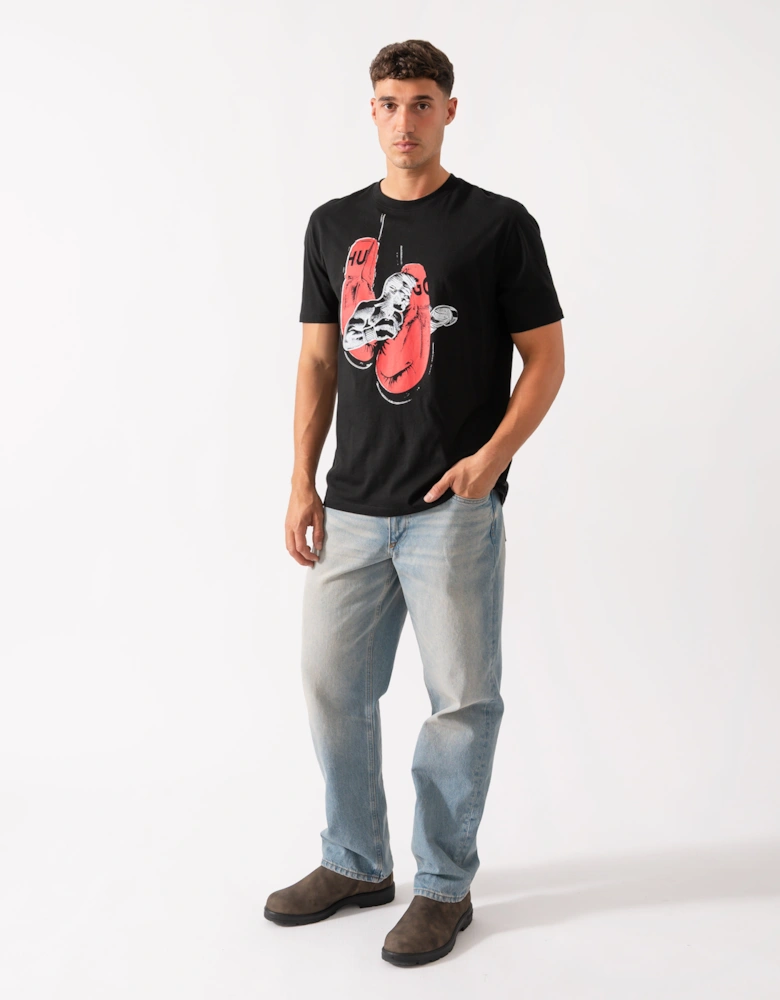 HUGO Diboxer Mens Graphic Print T-Shirt - Black 001